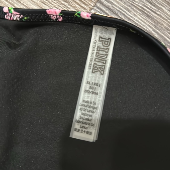 NWT Victorias Secret Pink black pink floral flowers  swim bikini bottoms XL - Picture 4 of 7